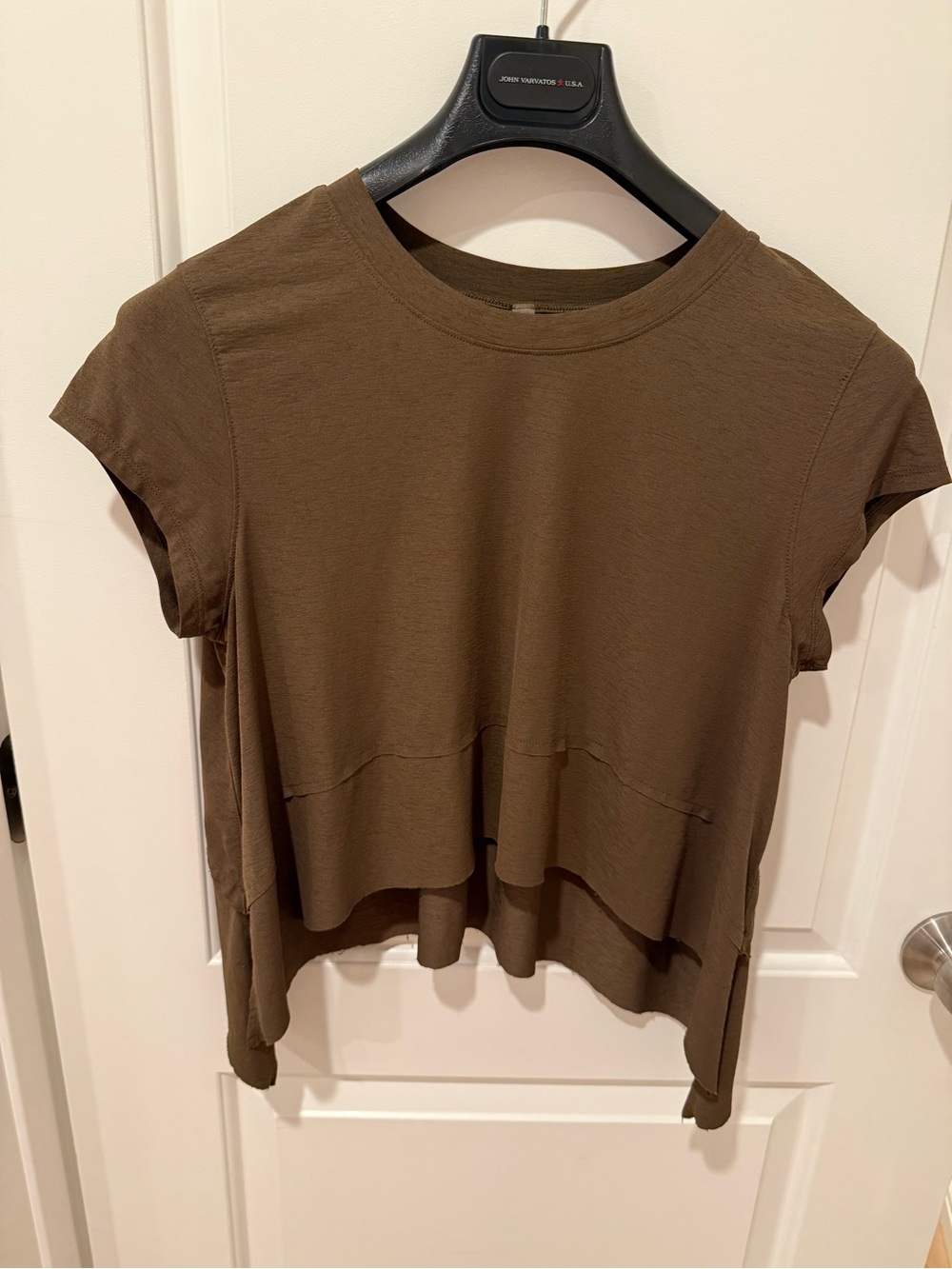 FP Movement by Free People Brown Layered Crop Tee
